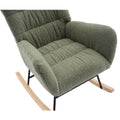Nursery Rocking Chair, Teddy Upholstered Glider Rocker, Rocking Accent Chair With High Backrest, Comfy Rocking Accent Armchair For Living Room, Bedroom, Offices, Green Iron Green Primary Living Space Varnished Sponge Square Casual Rocking Chairs