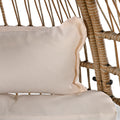 Outdoor Swivel Chair With Cushions, Rattan Egg Patio Chair With Rocking Function For Balcony, Poolside And Garden Natural Wicker Beige Cushion Natural Beige Wicker
