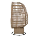 Outdoor Swivel Chair With Cushions, Rattan Egg Patio Chair With Rocking Function For Balcony, Poolside And Garden Natural Wicker Beige Cushion Natural Beige Wicker