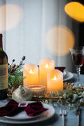 Set Of 3 Flickering Ivory Led Candles With Remote Timer, L:D3X6