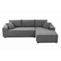 L Shape Sectional Sofa Corduroy Couches Modular Sectional Living Room Sofa Set Upholstered Sleeper Sofa For Living Room, Bedroom, Salon, Including Bottom Frame .Grey Gray Corduroy 3 Seat