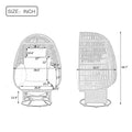 Outdoor Swivel Chair With Cushions, Rattan Egg Patio Chair With Rocking Function For Balcony, Poolside And Garden Grey Wicker Grey Cushion Grey Wicker