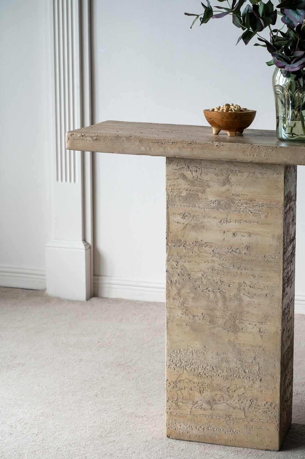 35.5X14X35.5" Cream Square Coffee Table With Pedestal Base Cream Primary Living Space Contemporary,Industrial,Minimalist,Modern,Ultra Modern Magnesium Oxide