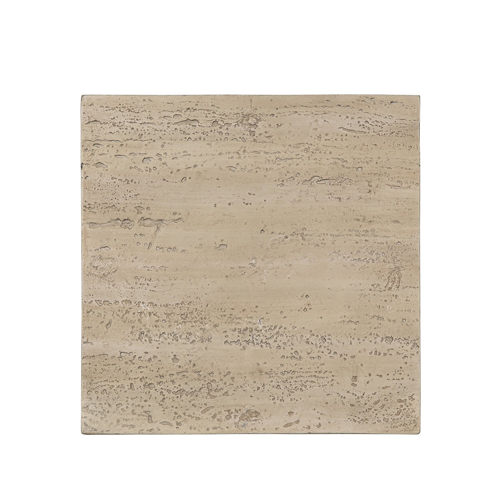 20X20X24" Cream Square Side Table With Pedestal Base Cream Primary Living Space Contemporary,Industrial,Minimalist,Modern,Ultra Modern Magnesium Oxide