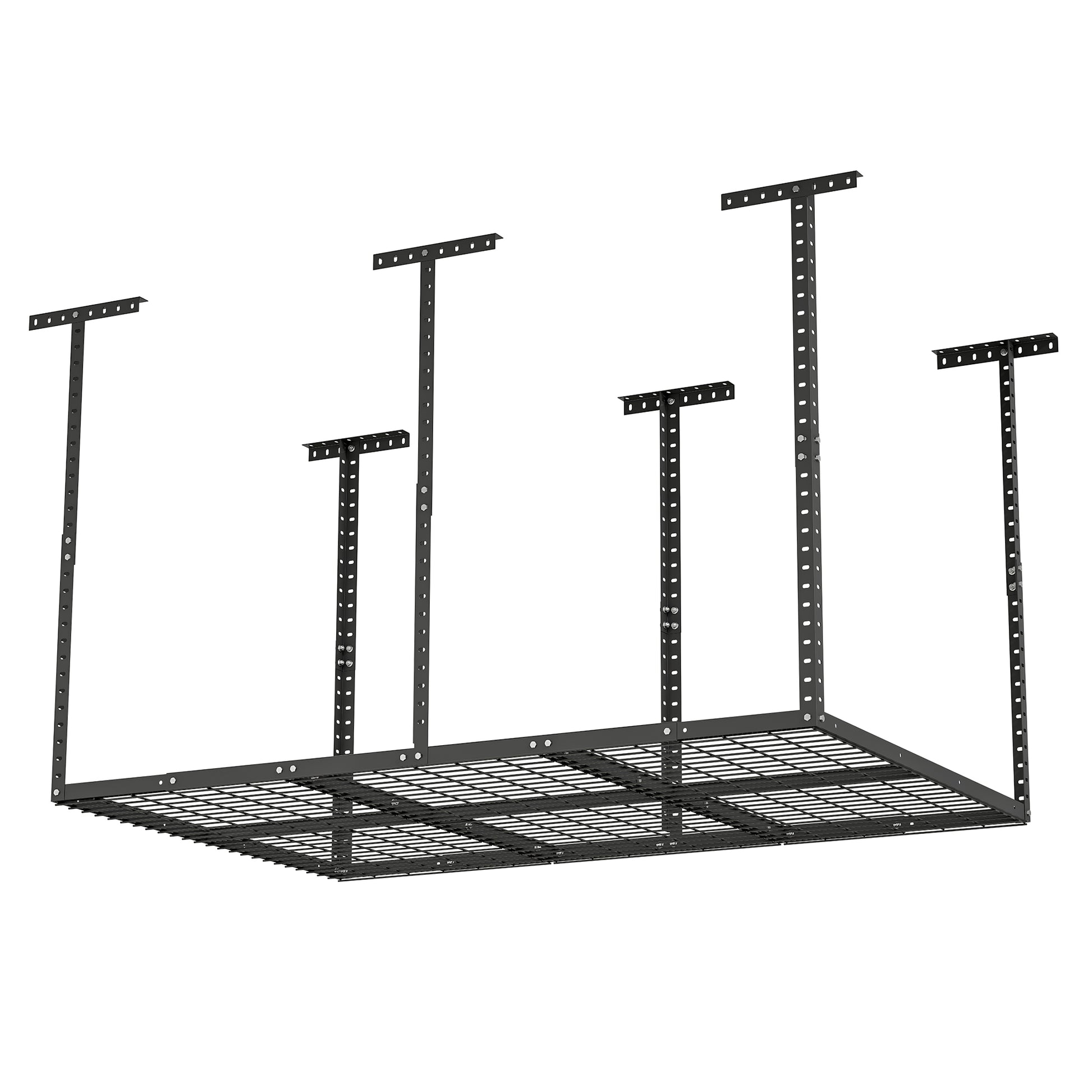 4X6Ft Overhead Garage Storage Rack,Adjustable Garage Storage Organization Systerm,Heavy Duty Metal Garage Ceiling Storage Racks,560Lbs Weight Capacity,Black Black Metal