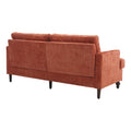 Coolmore Mid Century Modern Chenille Fabric Loveseat Sofa, 2 Seat Upholstered Loveseat Sofa Modern Couch For Living Room,Brown Wood Feet Sofa For Bedroom, Reading Orange Chenille Dark Orange Chenille 2 Seat