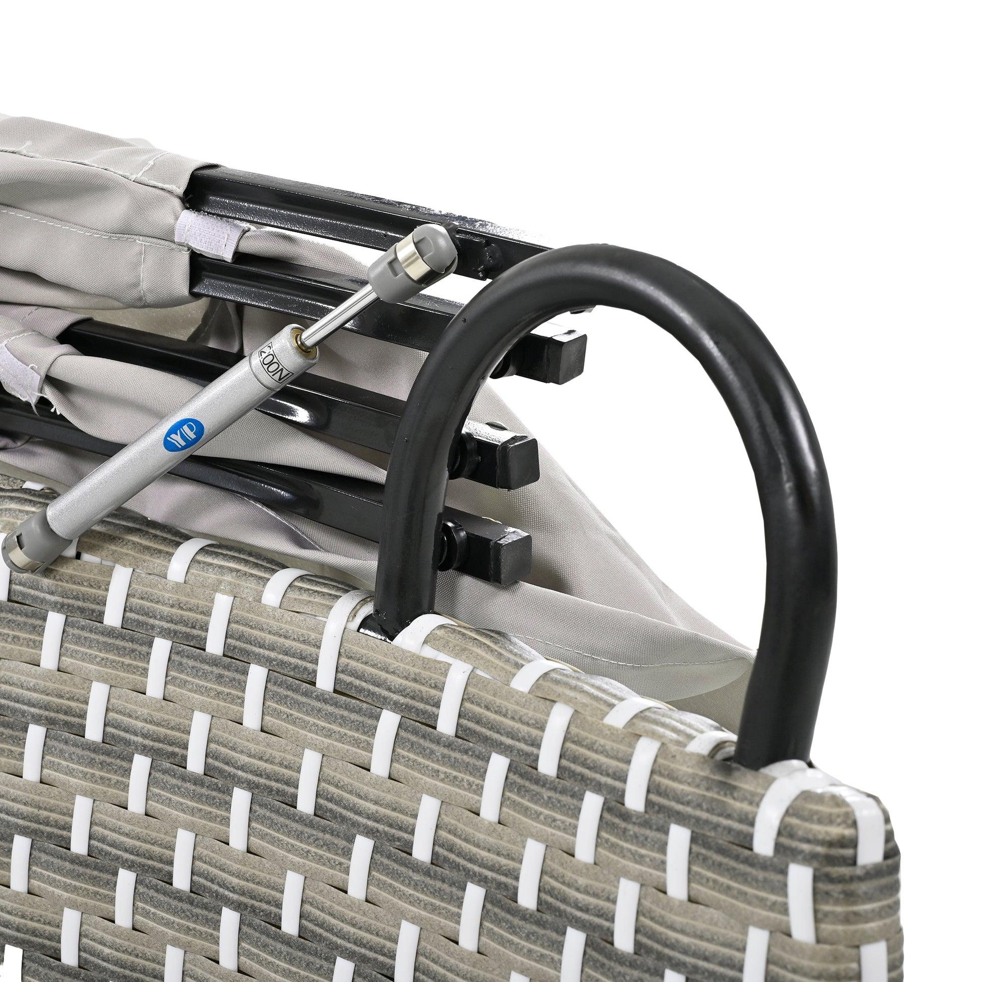 Patio Furniture Round Outdoor Sectional Sofa Set Rattan Daybed Two Tone Weave Sunbed With Retractable Canopy, Separate Seating And Removable Cushion, Gray Yes Sectional Gray Weather Resistant Frame Water Resistant Cushion Garden & Outdoor Luxury