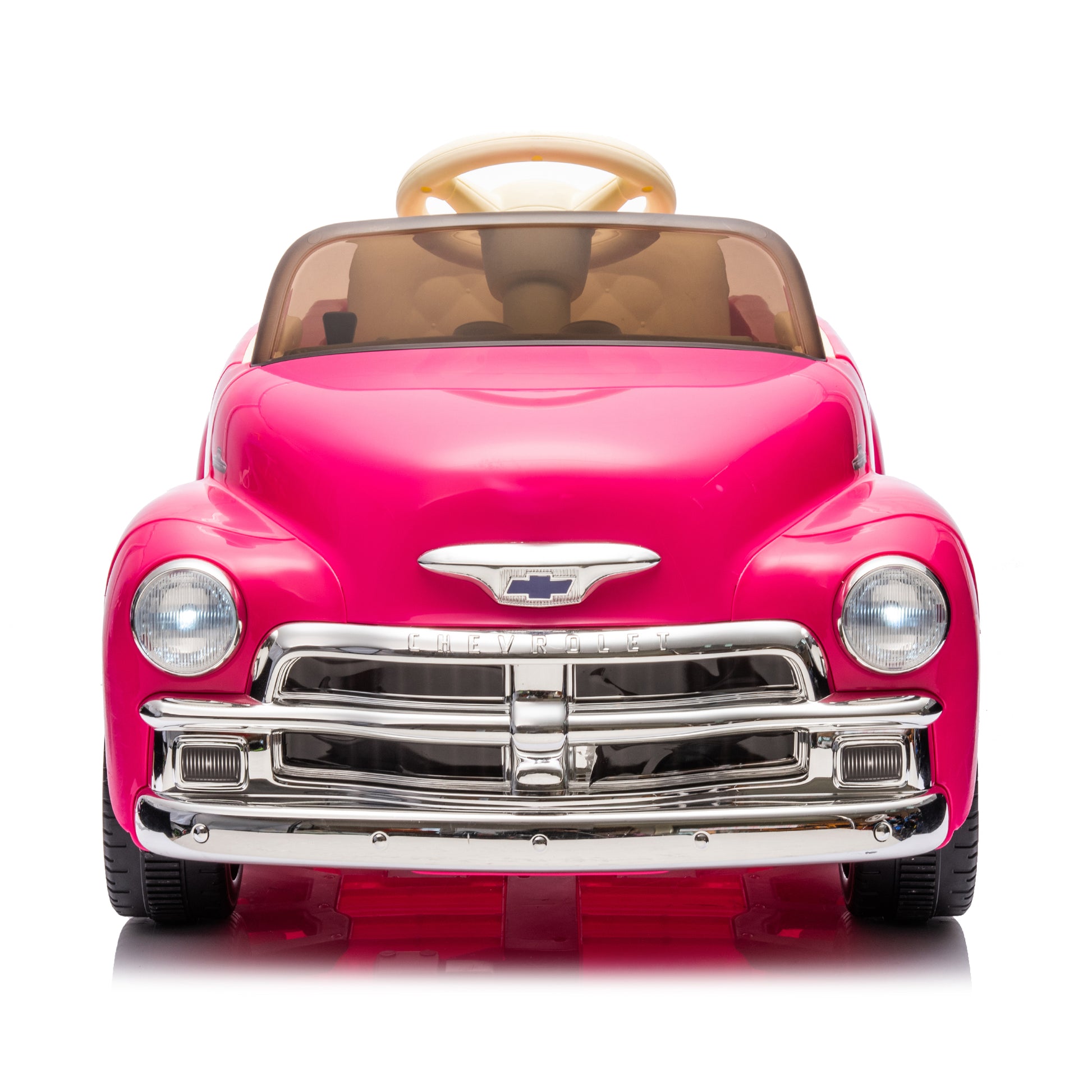 12V Kids Ride On Truck Car W Parents Control, Licensed Chevrolet 3100 Pickup,Electric Car For Kid,Vintage Modeling,3 Speeds,Led Lights,Bluetooth,Usb,High Power Up To 3.11 Mph,Age 3 Pink Polypropylene