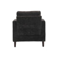 Coolmore Wood Frame Armchair, Modern Accent Chair Lounge Chair For Living Room,Tufted Club Chair, Mid Century Modern Arm Chairs With Studded, Solid Wood Frame, For Bedroom, Reading Black Chenille Black Chenille
