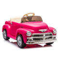 12V Kids Ride On Truck Car W Parents Control, Licensed Chevrolet 3100 Pickup,Electric Car For Kid,Vintage Modeling,3 Speeds,Led Lights,Bluetooth,Usb,High Power Up To 3.11 Mph,Age 3 Pink Polypropylene