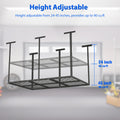 4X6Ft Overhead Garage Storage Rack,Adjustable Garage Storage Organization Systerm,Heavy Duty Metal Garage Ceiling Storage Racks,560Lbs Weight Capacity,Black Black Metal