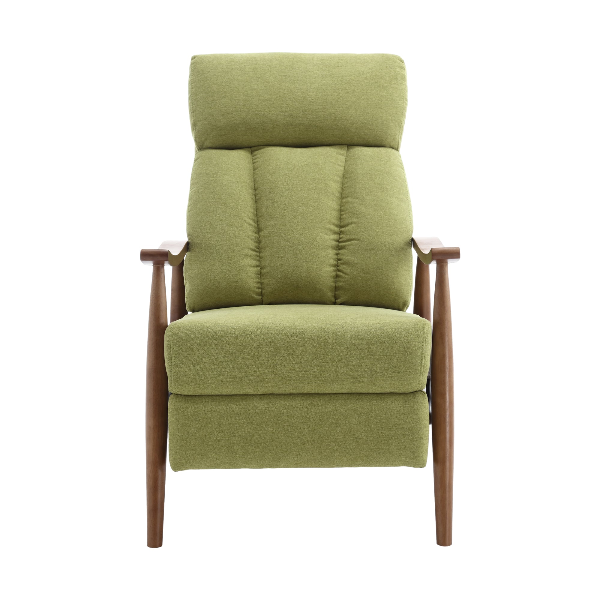Coolmore Wood Frame Armchair, Modern Accent Chair Lounge Chair For Living Room Olive Green Linen