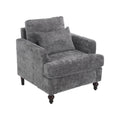 Coolmore Wood Frame Armchair, Modern Accent Chair Lounge Chair For Living Room,Tufted Club Chair, Mid Century Modern Arm Chairs With Studded, Solid Wood Frame, For Bedroom, Reading Gray Chenille Gray Chenille 1 Seat
