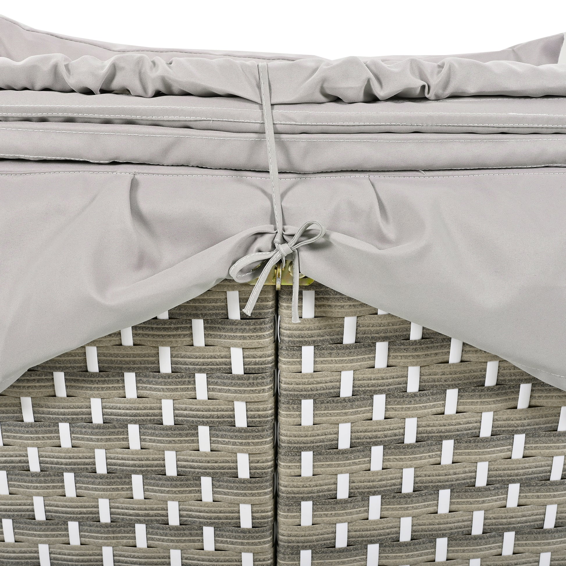 Patio Furniture Round Outdoor Sectional Sofa Set Rattan Daybed Two Tone Weave Sunbed With Retractable Canopy, Separate Seating And Removable Cushion, Gray Yes Sectional Gray Weather Resistant Frame Water Resistant Cushion Garden & Outdoor Luxury