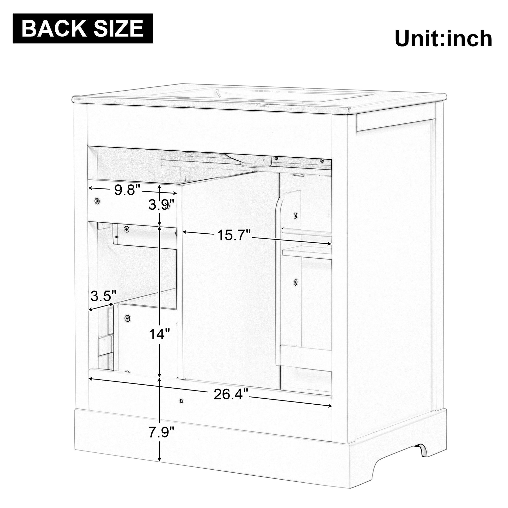 30" Bathroom Vanity With Sink Top, Bathroom Vanity Cabinet With Door And Two Drawers, Mdf Boards, Solid Wood, One Package, White White Solid Wood Mdf