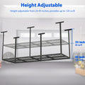4X8Ft Overhead Garage Storage Rack,Adjustable Garage Storage Organization Systerm,Heavy Duty Metal Garage Ceiling Storage Racks,660Lbs Weight Capacity,Black Black Iron