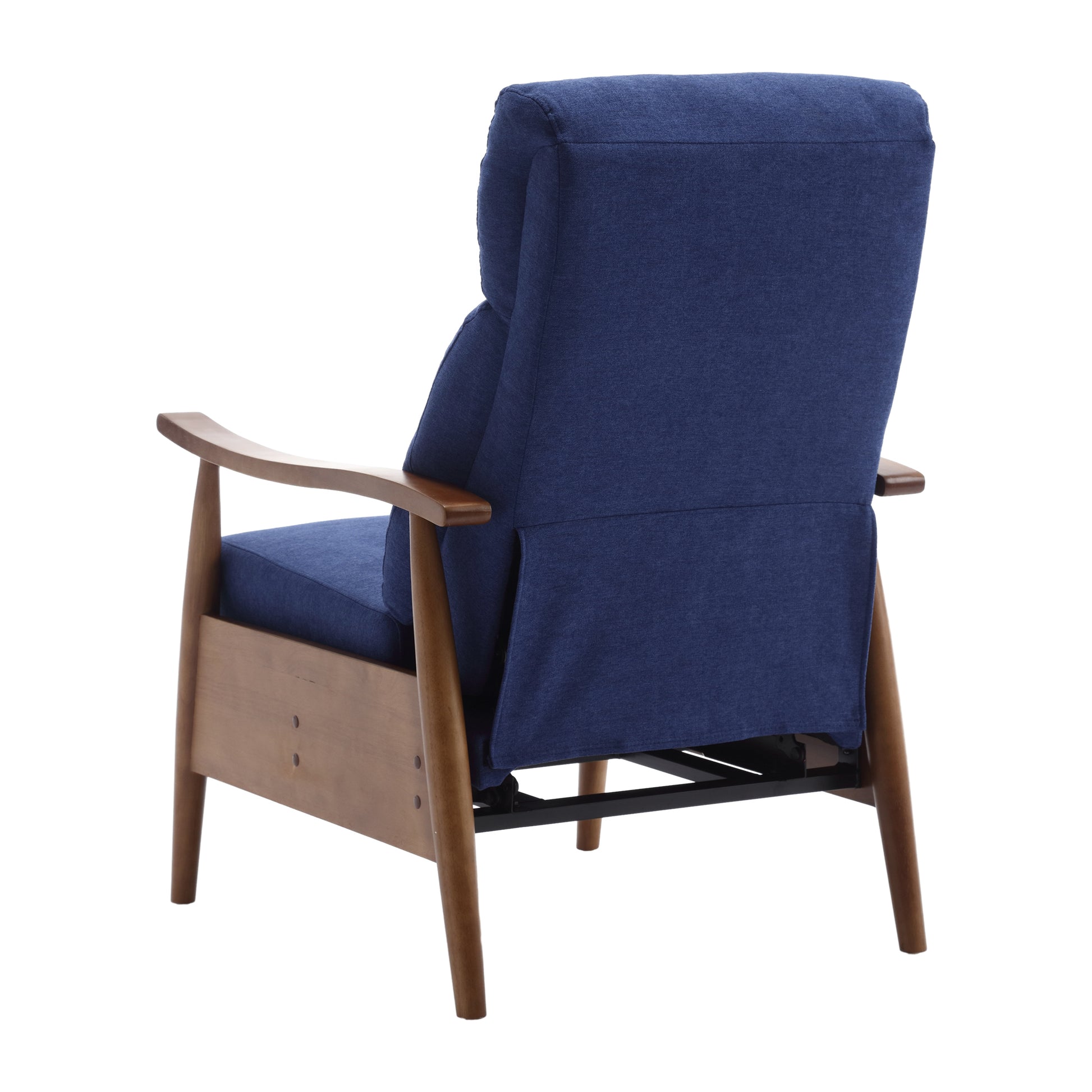 Coolmore Wood Frame Armchair, Modern Accent Chair Lounge Chair For Living Room Blue Linen