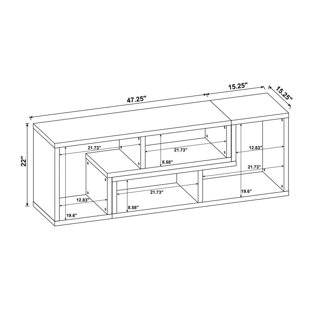 Convertible Tv Console And Bookcase In White White Open Back Particle Board Mdf