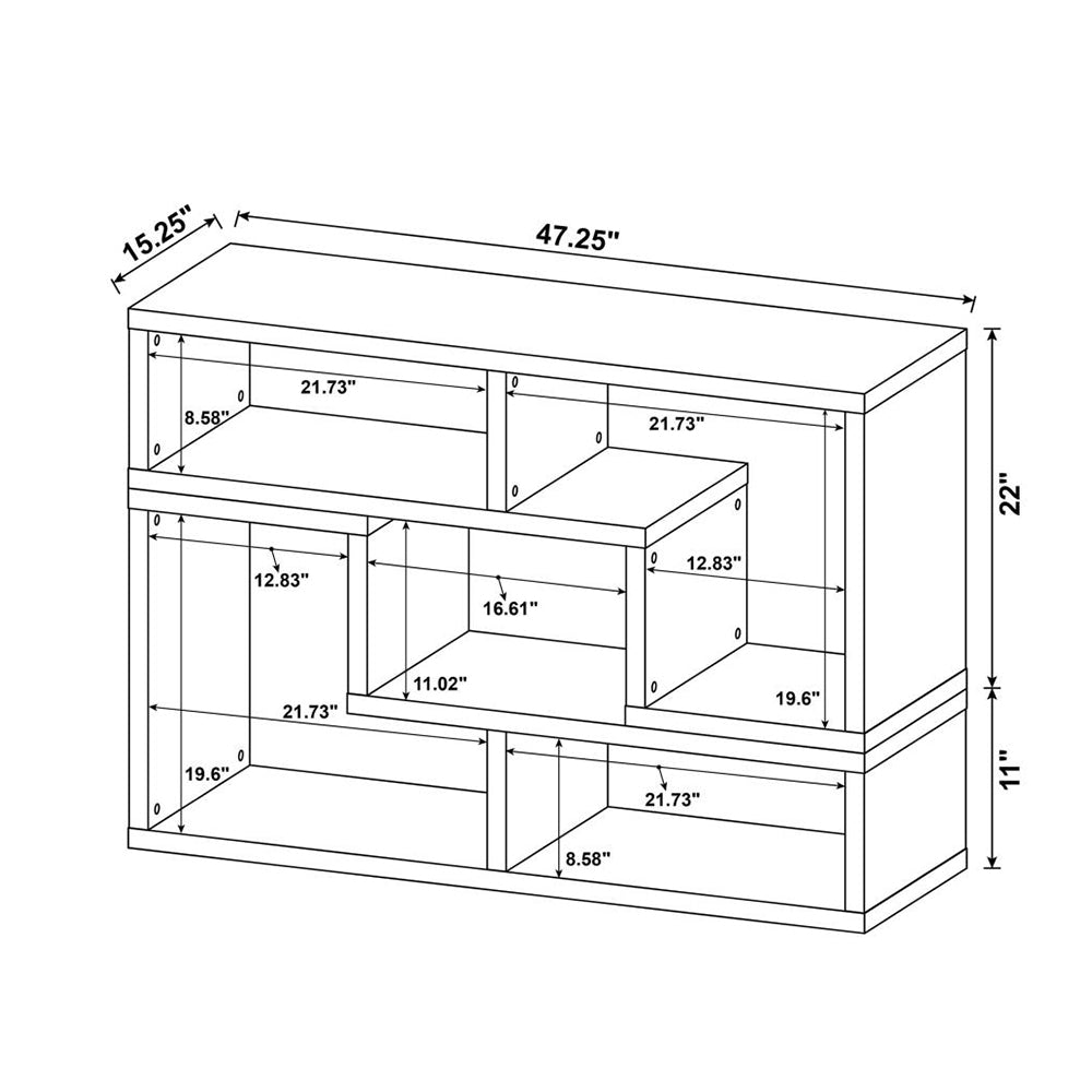 Convertible Tv Console And Bookcase In White White Open Back Particle Board Mdf