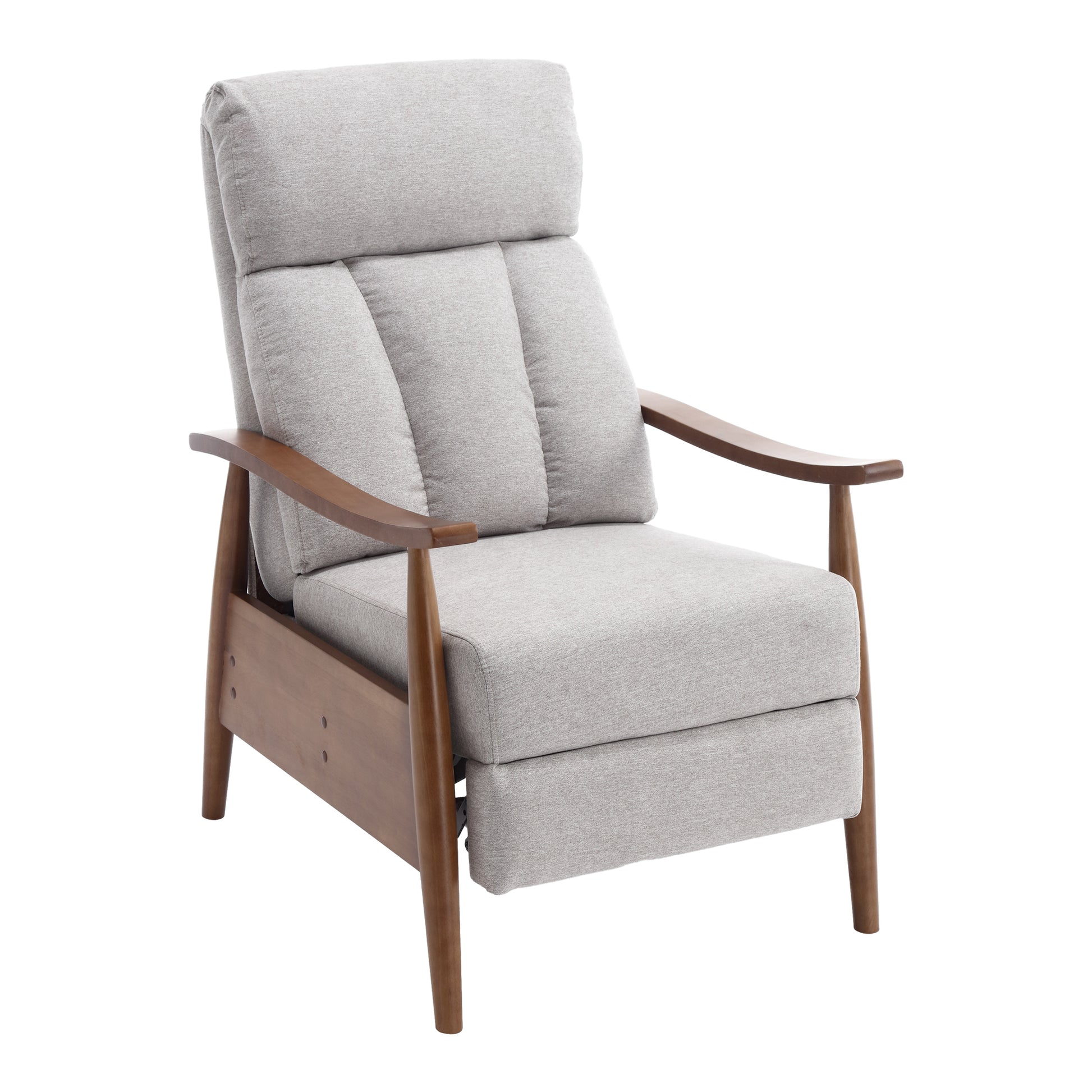 Coolmore Wood Frame Armchair, Modern Accent Chair Lounge Chair For Living Room Light Gray Linen
