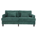 Coolmore Mid Century Modern Chenille Fabric Loveseat Sofa, 2 Seat Upholstered Loveseat Sofa Modern Couch For Living Room,Brown Wood Feet Sofa For Bedroom, Reading Emerald Chenille Emerald Chenille 2 Seat