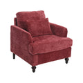 Coolmore Wood Frame Armchair, Modern Accent Chair Lounge Chair For Living Room,Tufted Club Chair, Mid Century Modern Arm Chairs With Studded, Solid Wood Frame, For Bedroom, Reading Wine Red Chenille Wine Red Chenille 1 Seat