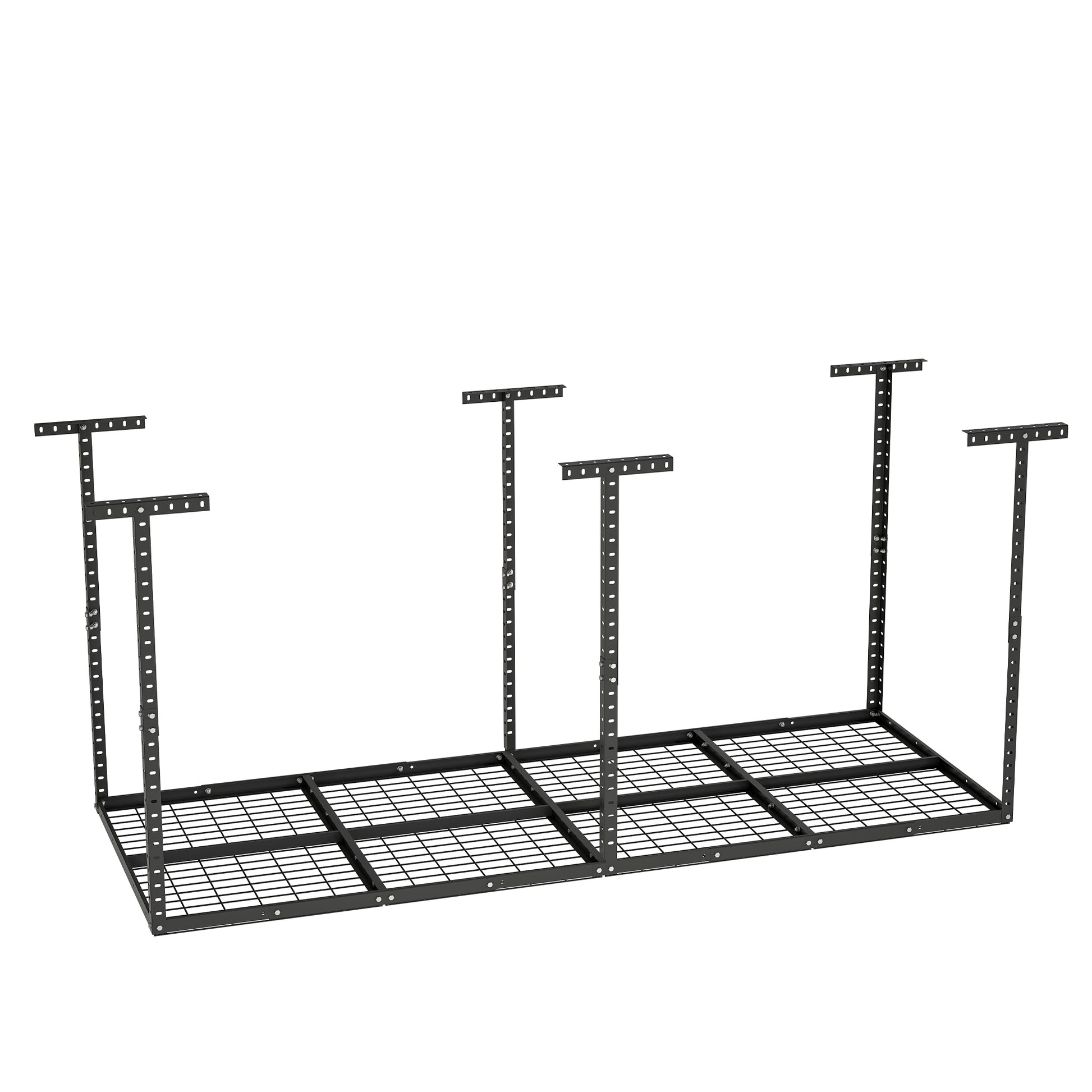 3X8Ft Overhead Garage Storage Rack,Adjustable Garage Storage Organization Systerm,Heavy Duty Metal Garage Ceiling Storage Racks,660Lbs Weight Capacity,Black Black Metal