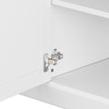 Minimalist Entertainment Wall Unit Set With Bridge For Tvs Up To 75'', Large Storage Space Tv Stand With Adjustable Shelves, Modernist Large Media Console For Living Room, White White Primary Living Space 70 79 Inches 70 79 Inches 75 Inches Particle