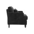 Coolmore Wood Frame Armchair, Modern Accent Chair Lounge Chair For Living Room,Tufted Club Chair, Mid Century Modern Arm Chairs With Studded, Solid Wood Frame, For Bedroom, Reading Black Chenille Black Chenille