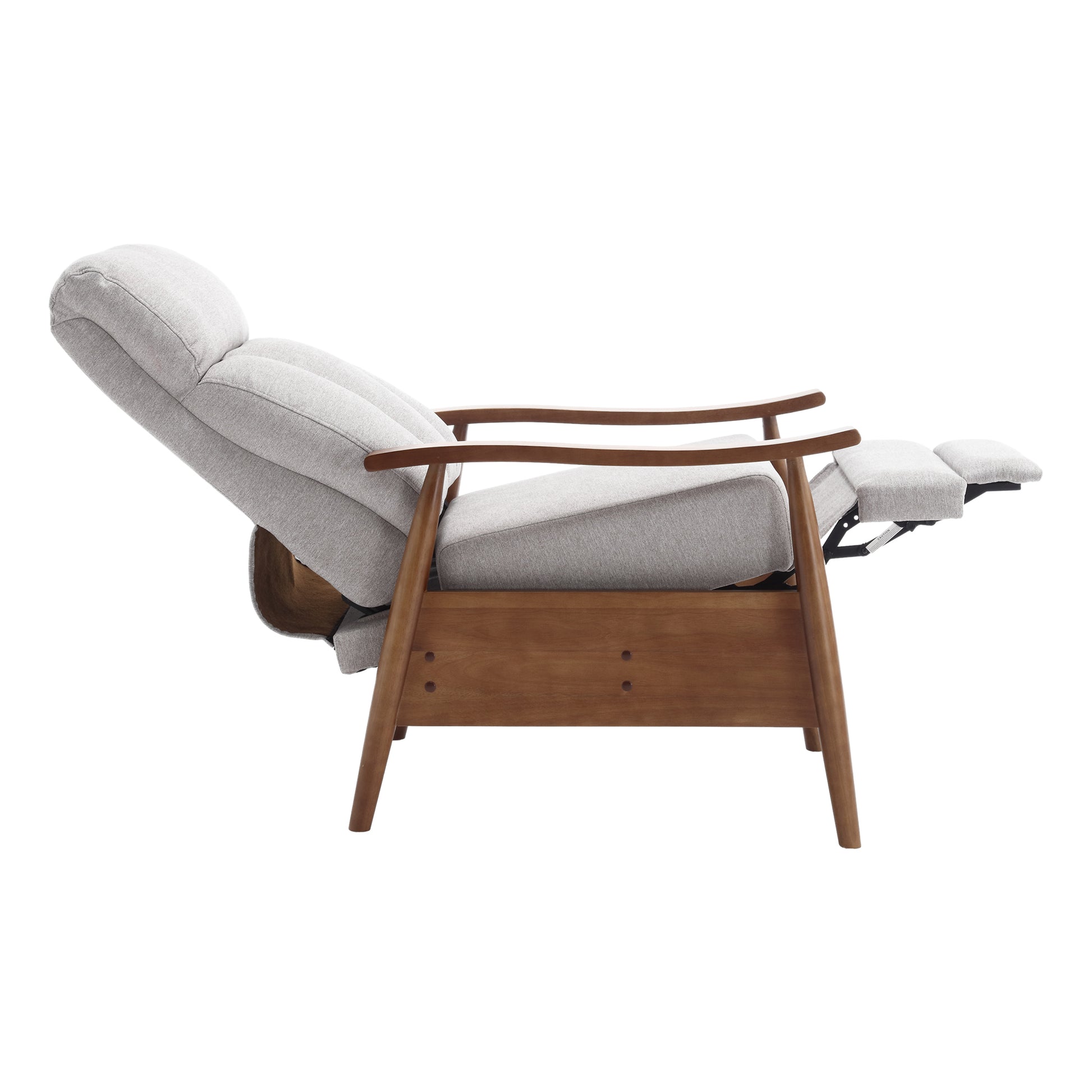 Coolmore Wood Frame Armchair, Modern Accent Chair Lounge Chair For Living Room Light Gray Linen