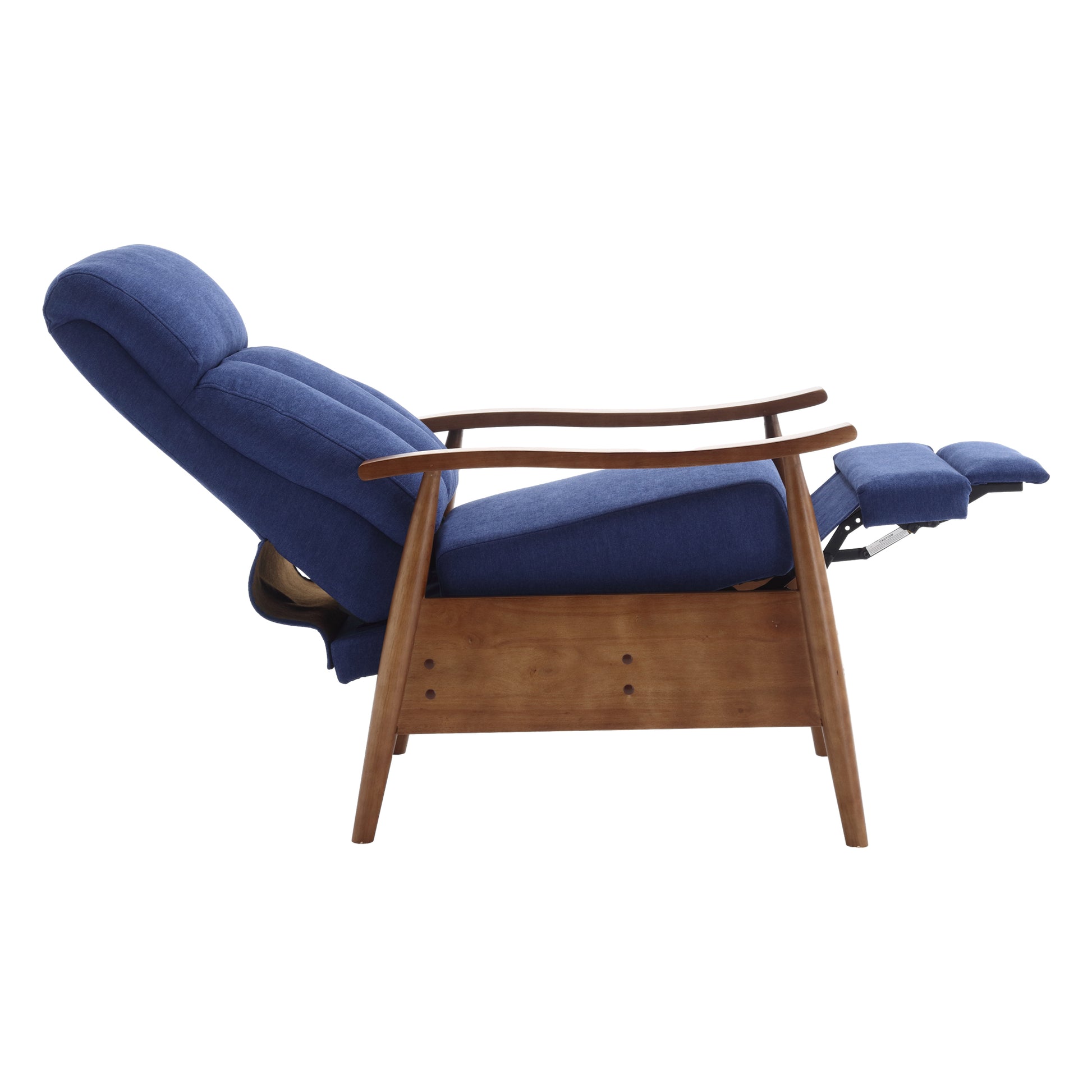 Coolmore Wood Frame Armchair, Modern Accent Chair Lounge Chair For Living Room Blue Linen