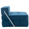 Folding Sofa Bed, Futon Sleeper Chair, Convertible Chair Floor Couch & Sleeping Mattress For Living Room, Guest Room, Home Office, Apartment, Small Space, Bed, Removable Back Cushion, Blue, 1 Seat Blue Chenille Primary Living Space Pillow Back Soft