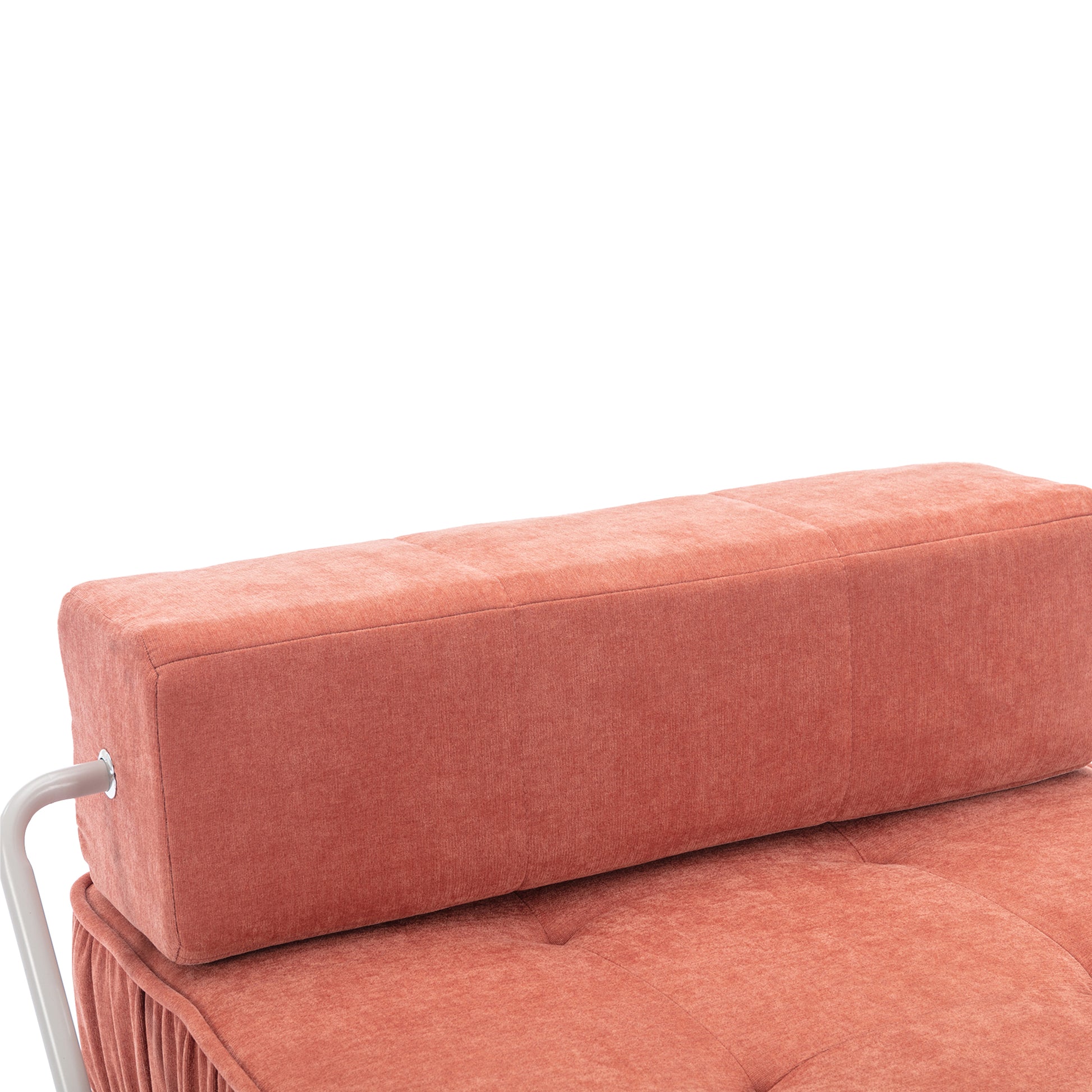 Folding Sofa Bed, Futon Sleeper Chair, Convertible Chair Floor Couch & Sleeping Mattress For Living Room, Guest Room, Home Office, Apartment, Small Space, Bed, Removable Back Cushion, Orange, 1 Seat Orange Chenille Primary Living Space Pillow Back Soft