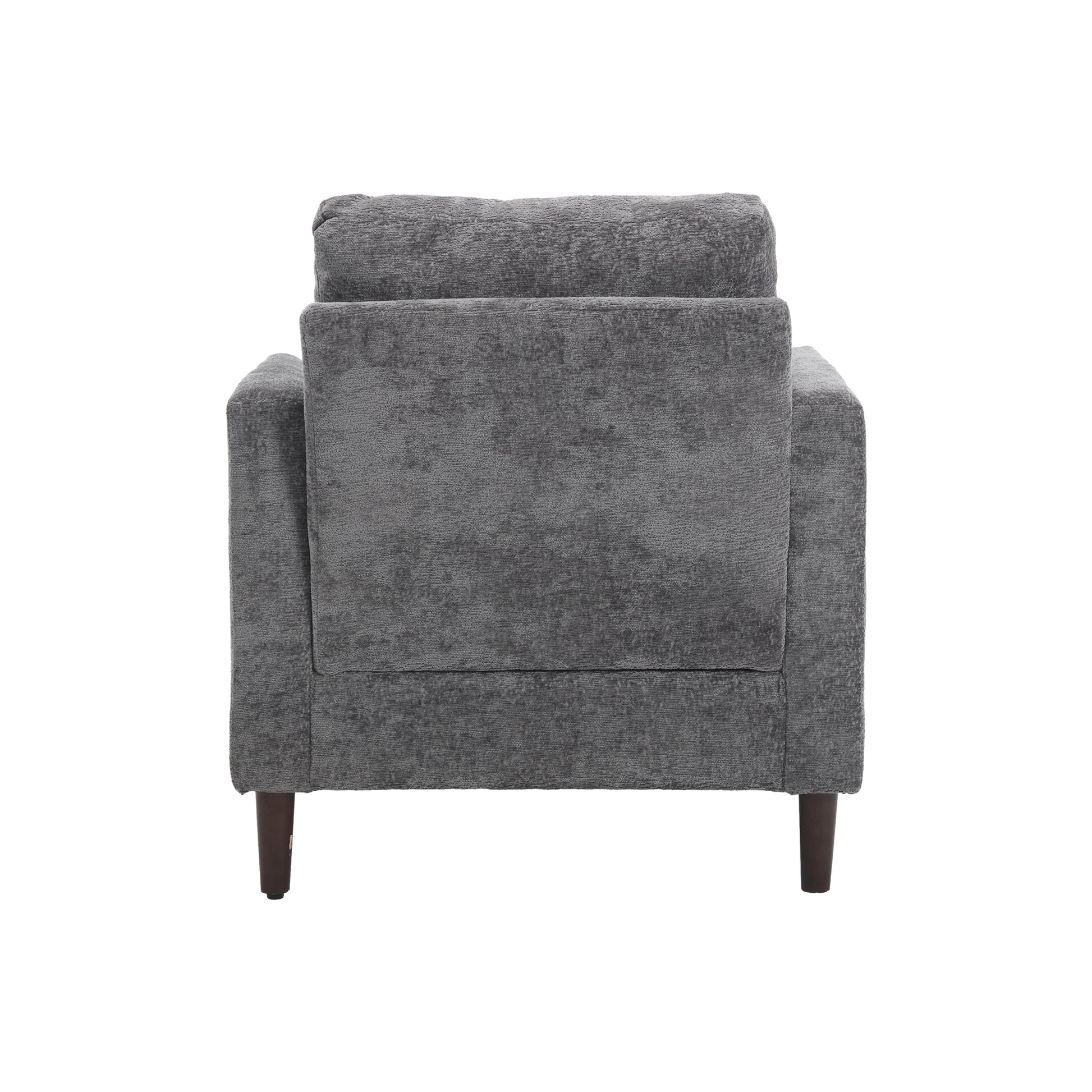Coolmore Wood Frame Armchair, Modern Accent Chair Lounge Chair For Living Room,Tufted Club Chair, Mid Century Modern Arm Chairs With Studded, Solid Wood Frame, For Bedroom, Reading Gray Chenille Gray Chenille 1 Seat