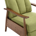 Coolmore Wood Frame Armchair, Modern Accent Chair Lounge Chair For Living Room Olive Green Linen