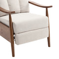 Coolmore Wood Frame Armchair, Modern Accent Chair Lounge Chair For Living Room Beige Linen