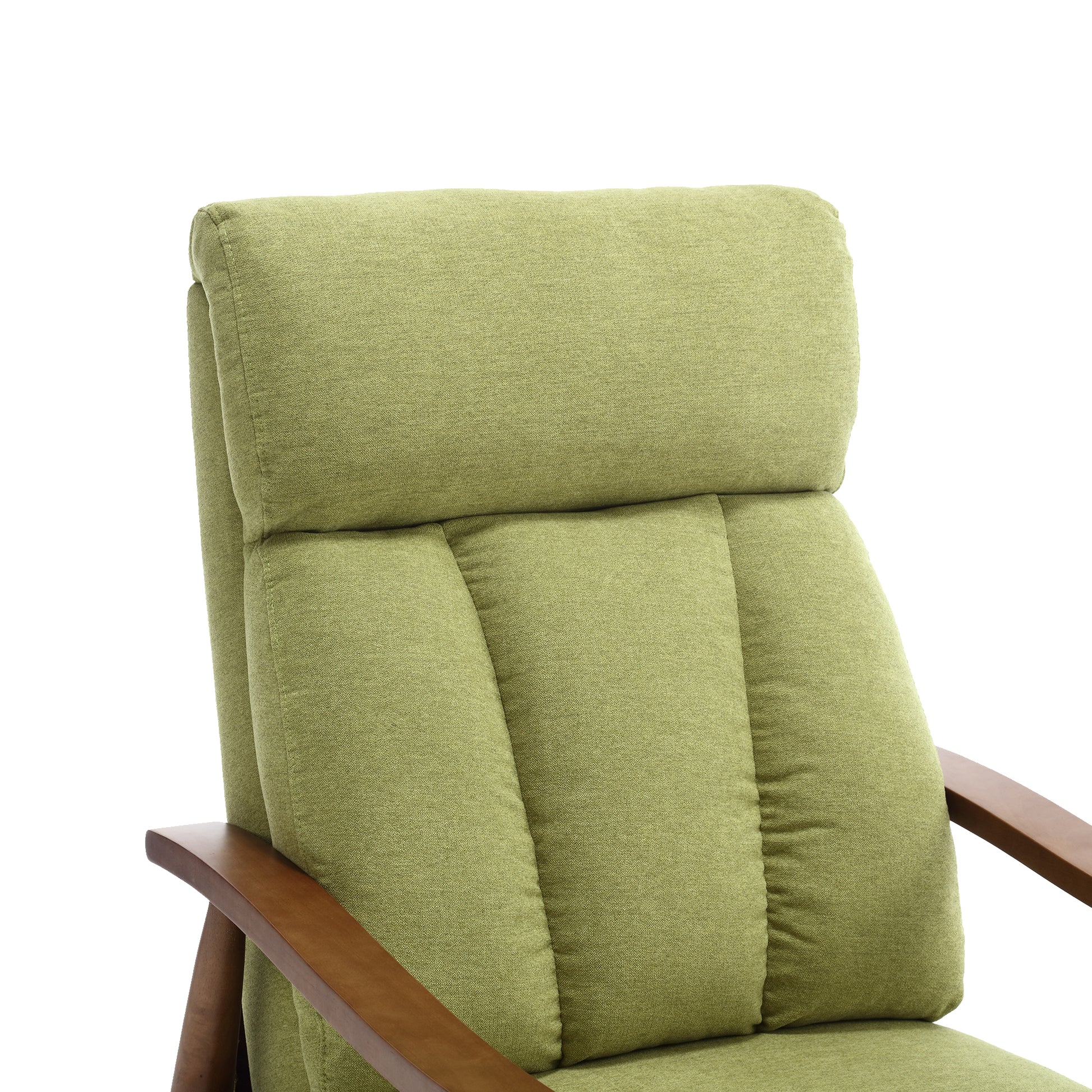 Coolmore Wood Frame Armchair, Modern Accent Chair Lounge Chair For Living Room Olive Green Linen