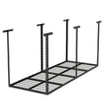 3X8Ft Overhead Garage Storage Rack,Adjustable Garage Storage Organization Systerm,Heavy Duty Metal Garage Ceiling Storage Racks,660Lbs Weight Capacity,Black Black Metal