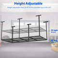 3X8Ft Overhead Garage Storage Rack,Adjustable Garage Storage Organization Systerm,Heavy Duty Metal Garage Ceiling Storage Racks,660Lbs Weight Capacity,Black Black Metal