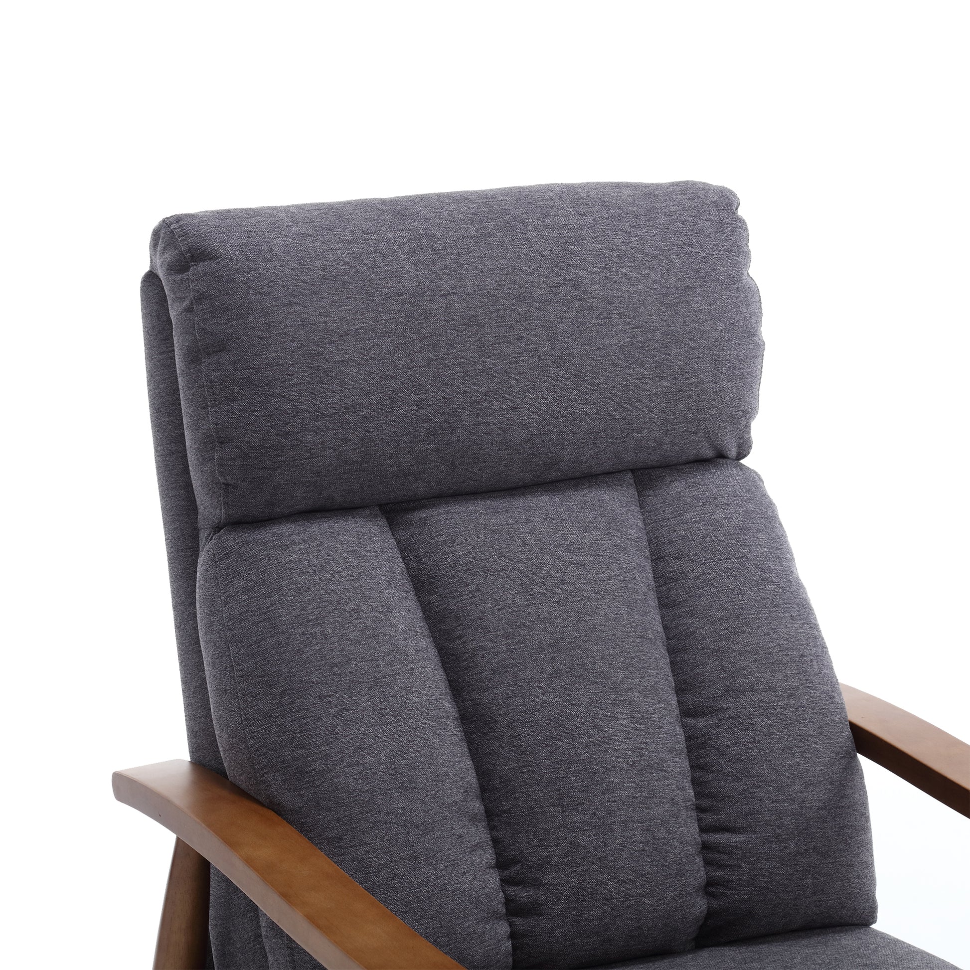 Coolmore Wood Frame Armchair, Modern Accent Chair Lounge Chair For Living Room Dark Gray Linen