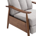 Coolmore Wood Frame Armchair, Modern Accent Chair Lounge Chair For Living Room Light Gray Linen