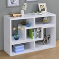 Convertible Tv Console And Bookcase In White White Open Back Particle Board Mdf
