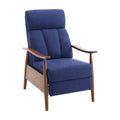 Coolmore Wood Frame Armchair, Modern Accent Chair Lounge Chair For Living Room Blue Linen