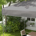 Outsunny 10' X 20' Pop Up Canopy Tent, Instant Sun Shelter With 3 Level Adjustable Height, Easy Up Outdoor Tent For Parties With Wheeled Carry Bag For Garden, Patio, Gray Grey Steel