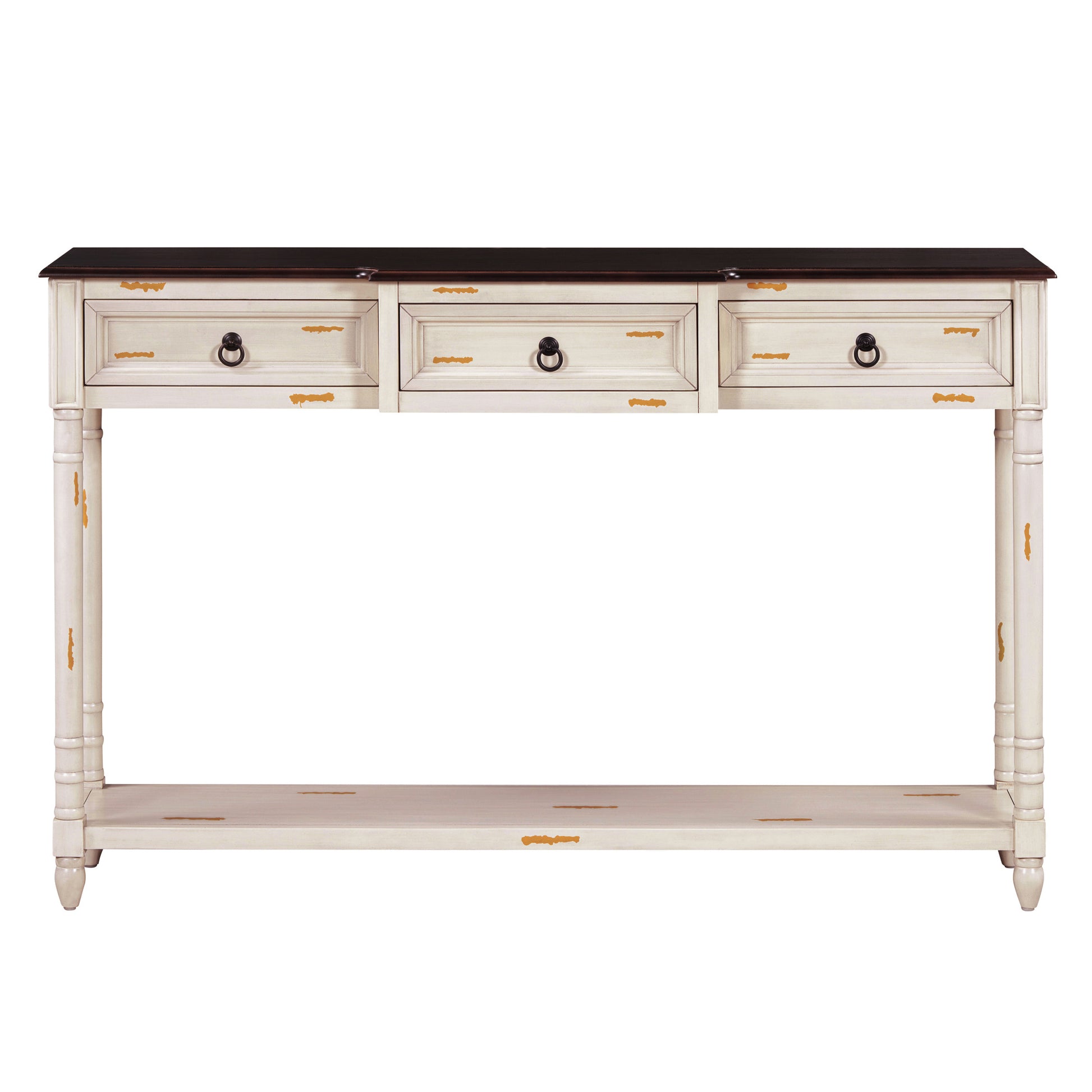 Console Table Sofa Table With Drawers For Entryway With Projecting Drawers And Long Shelf Beige, Old Sku: Wf189574Aad Beige Solid Wood Mdf
