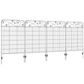 Outsunny Garden Fence, 4 Pack Steel Fence Panels, 11.5' L X 43