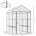 Outsunny 5' X 5' X 6' Mini Walk In Greenhouse Kit, Portable Green House With 3 Tier Shleves, Roll Up Door, And Weatherized Plastic Cover For Backyard Garden, Garden Clear Steel