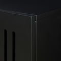 Modern Style Sideboard With Superior Storage Space, Hollow Door Design And 2 Adjustable Shelves For Living Room And Dining Room Black Black Dining Room Adjustabel Shelves Mdf