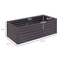 Outsunny Galvanized Raised Garden Bed Kit, Large And Tall Metal Planter Box For Vegetables, Flowers And Herbs, Reinforced, 6' X 3' X 2', Dark Gray Gray Steel