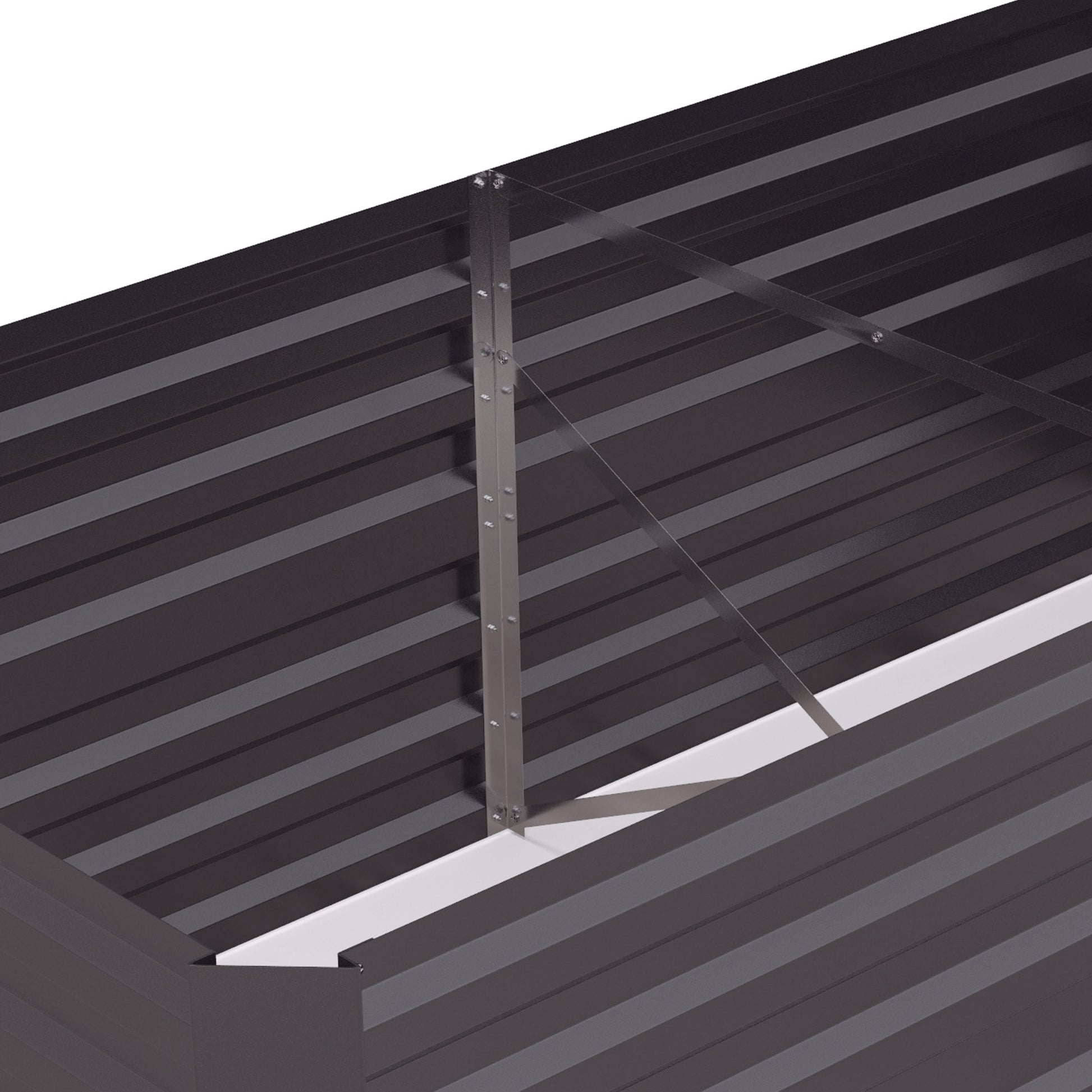 Outsunny Galvanized Raised Garden Bed Kit, Large And Tall Metal Planter Box For Vegetables, Flowers And Herbs, Reinforced, 6' X 3' X 2', Dark Gray Gray Steel